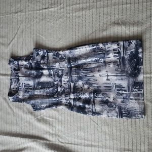 Lori M collection sleeveless dress w/ european city print large